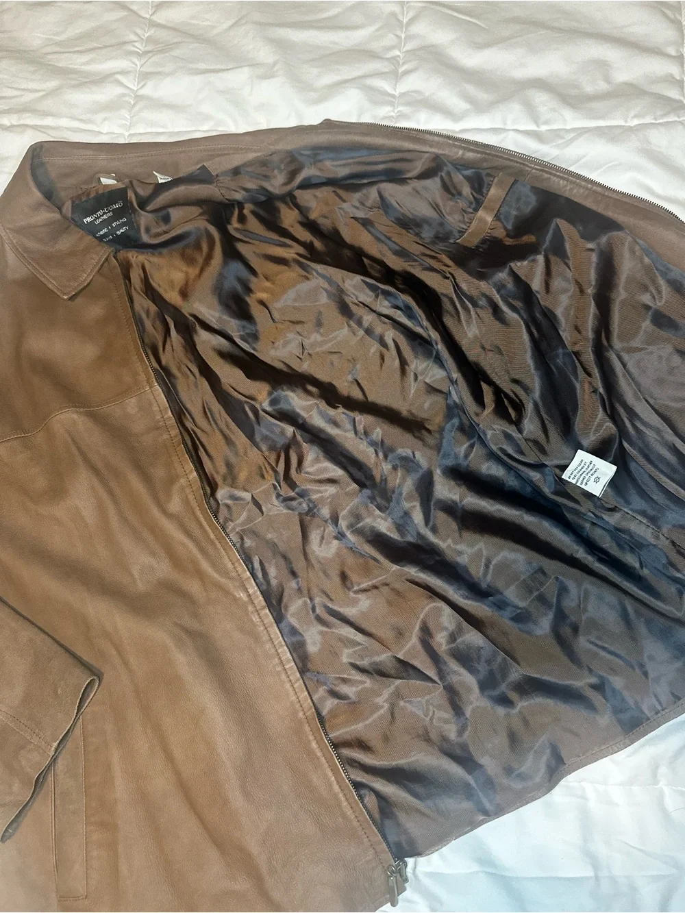 Pronto Uomo Brown Leather Bomber Jacket